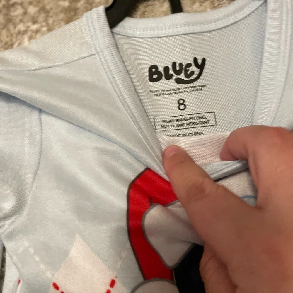 Bluey Kids Pajamas - Light Blue size 8-NWT
